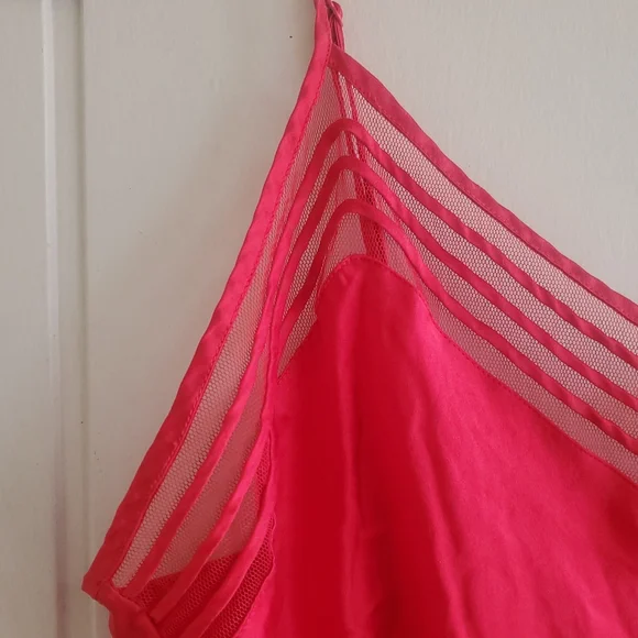 VTG Victoria's Secret LingerieLarge 100% Silk Red Babydoll Slip Dress …